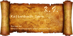 Kaltenbach Imre névjegykártya