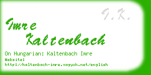 imre kaltenbach business card